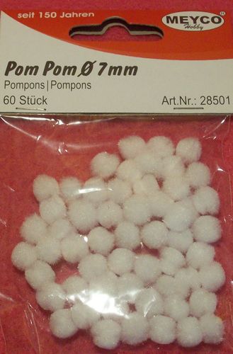 Pompons, 7mm (60 Stück)